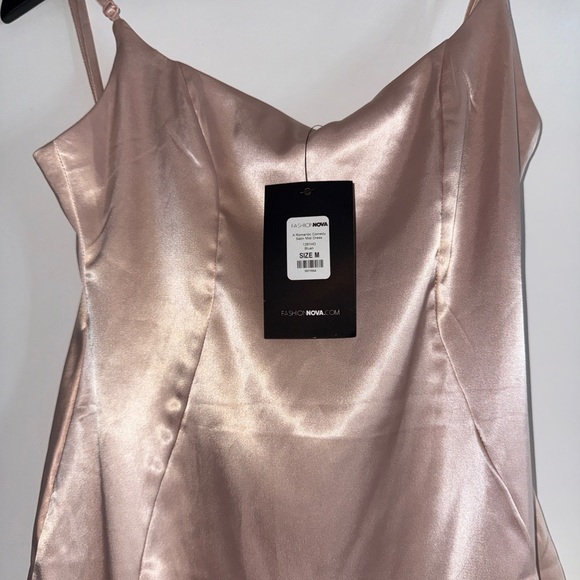 FashionNova Satin Blush Midi Dress - Picture 3 of 7